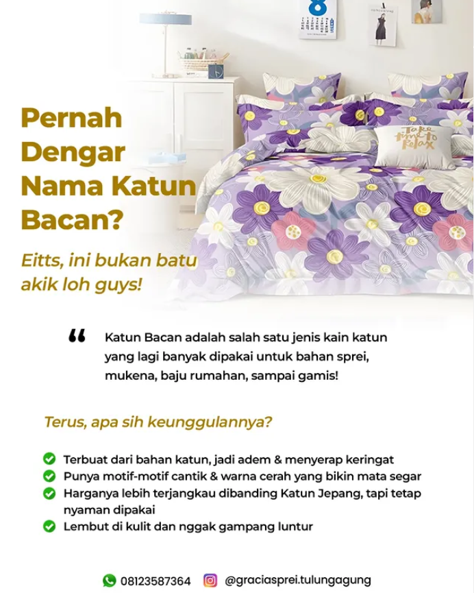 <p>Pernah dengar nama katun bacan? Katun bacan itu